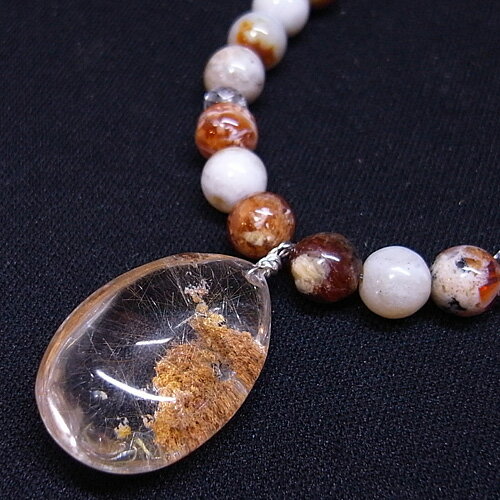 ガーデンクォーツペンダント 五行ストーンネックレス