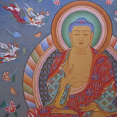 仏画色紙 釈迦如来