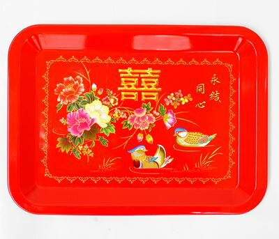 乐天商城 - ホーロー製 中華風キッチントレイ(大サイズ）