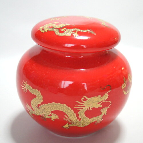 樂天商城 - 陶器製 双龍 紅茶缶