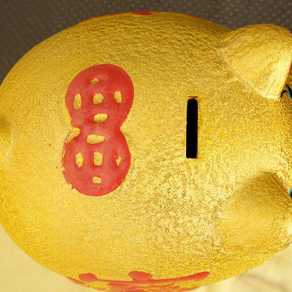 横浜中華街名物・金運を呼び込む金ブタ招財貯金箱 5インチ [3]