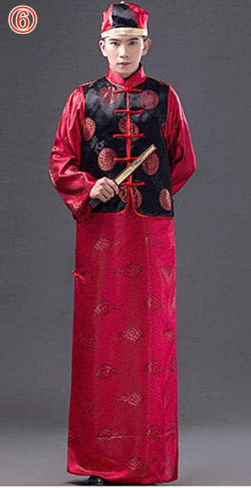 中国清朝服 古装古代地主服 長袍（チャンパオ） サテン地6