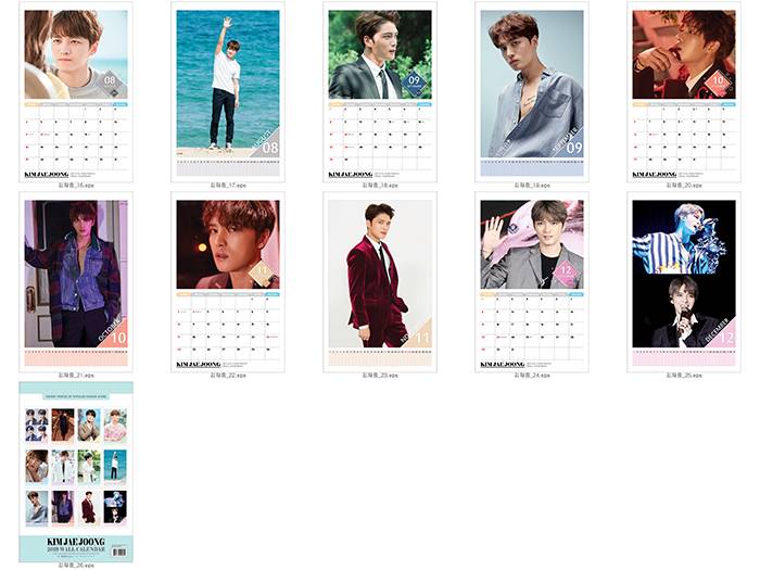 KIM JAE JOONG キムジェジュン 2019年壁掛けカレンダー K-STAR PHOTO WALL CALENDAR 2019