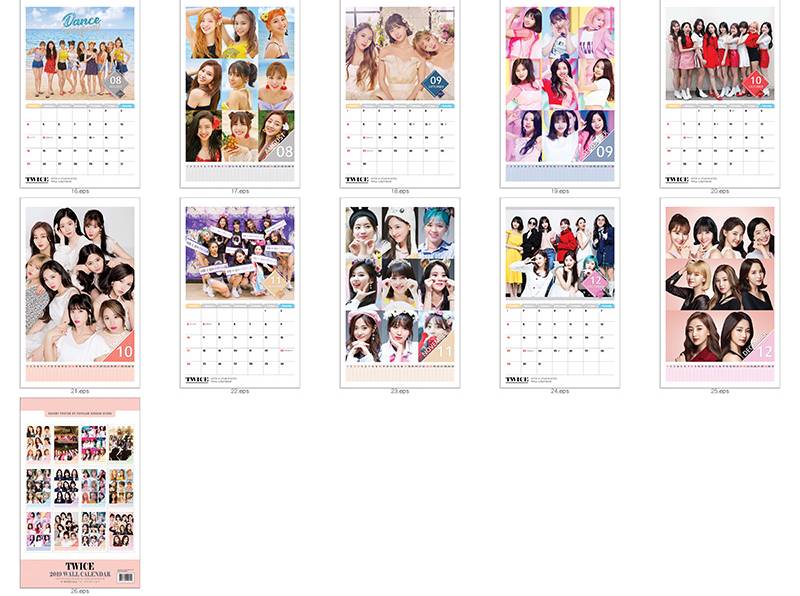 TWICE トゥワイス 2019年壁掛けカレンダー K-STAR PHOTO WALL CALENDAR 2019