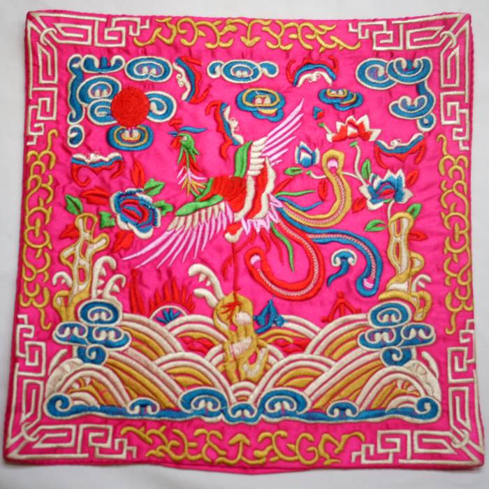 中華 刺繍 マット鳳凰 模様 色柄1