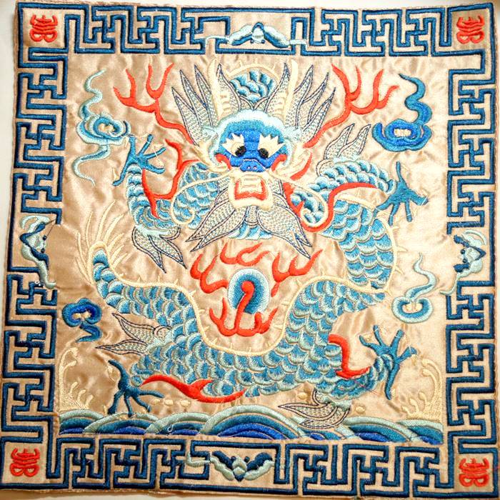 中華 刺繍 マット五爪龍 模様 色柄15