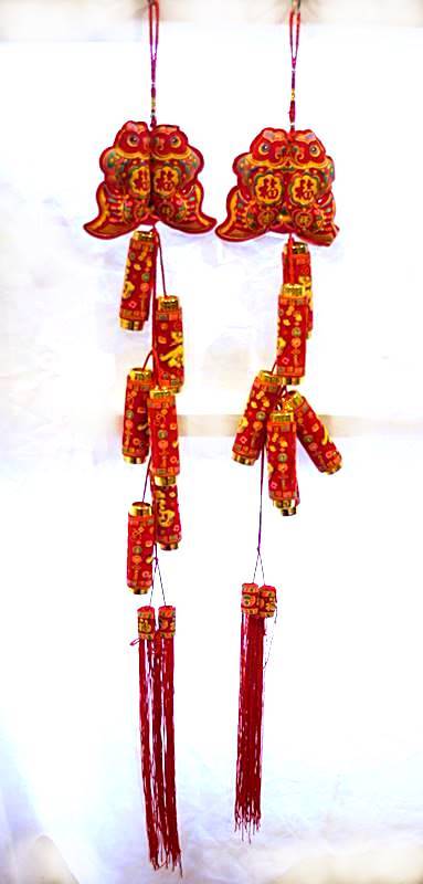 Ceystal Ornaments - 爆竹飾り付き 双魚飾り 221S09