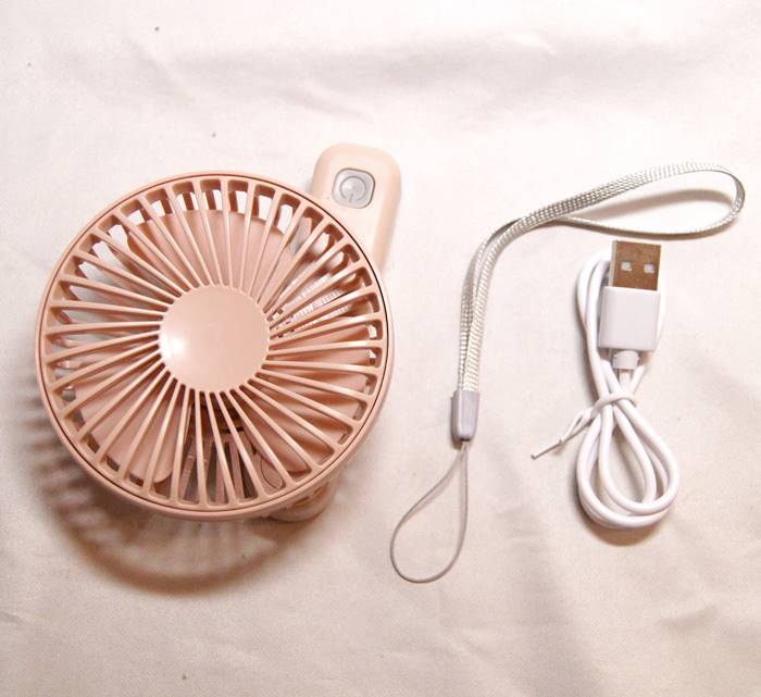 折りたたみファン ポータブル扇風機 パンダ FAN002-PI ピンク　USB充電式
