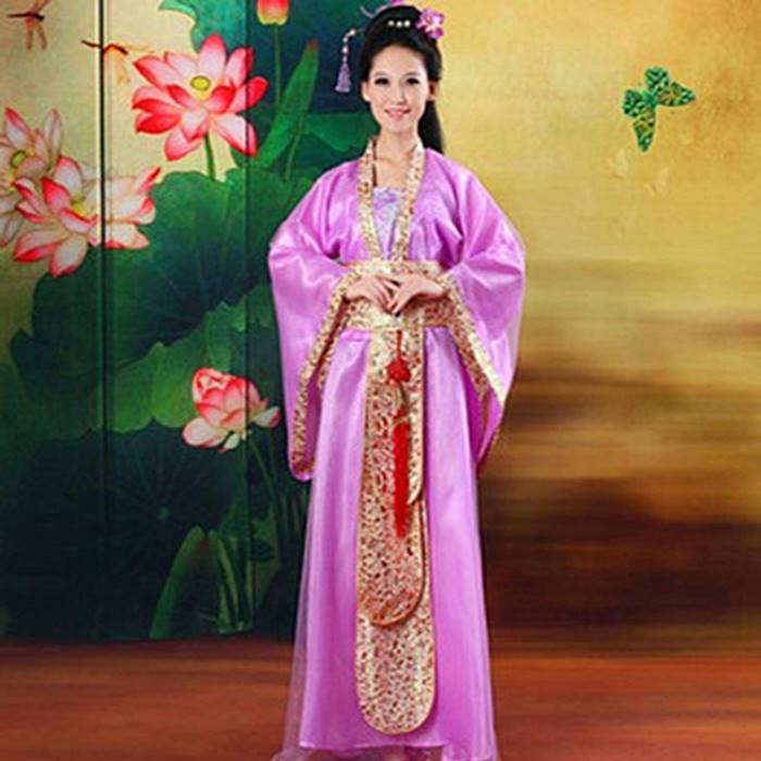 乐天商城 - 唐装漢服 中華民族服 中国古代宮廷風衣装 チャイナドレス 紫 hhy001