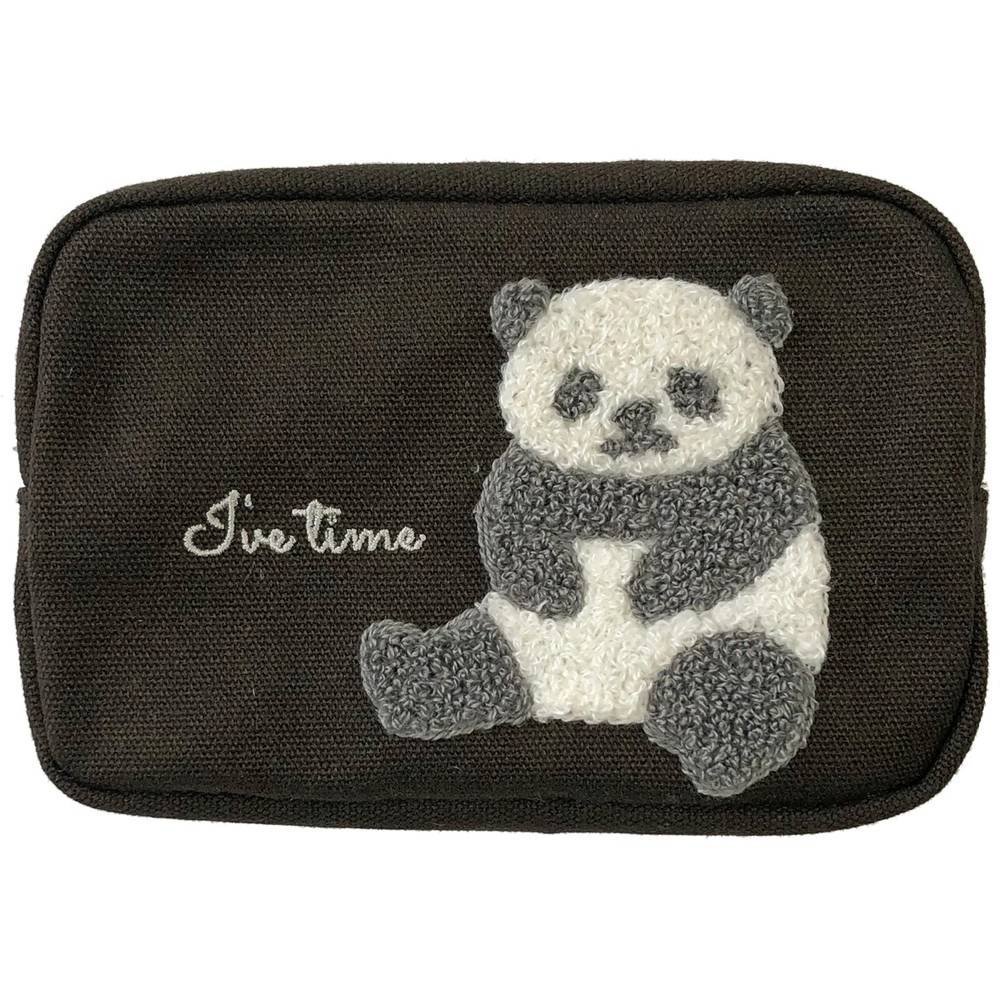 パンダキャンバス生地相良刺繍ポーチ...