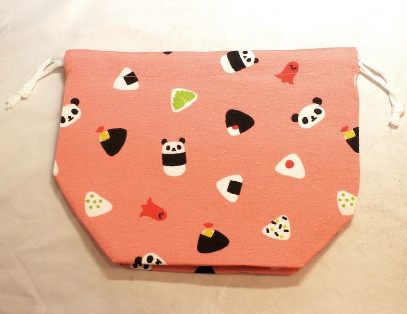 パンダ柄 マチ付き ランチ巾着袋 GE0910-7A