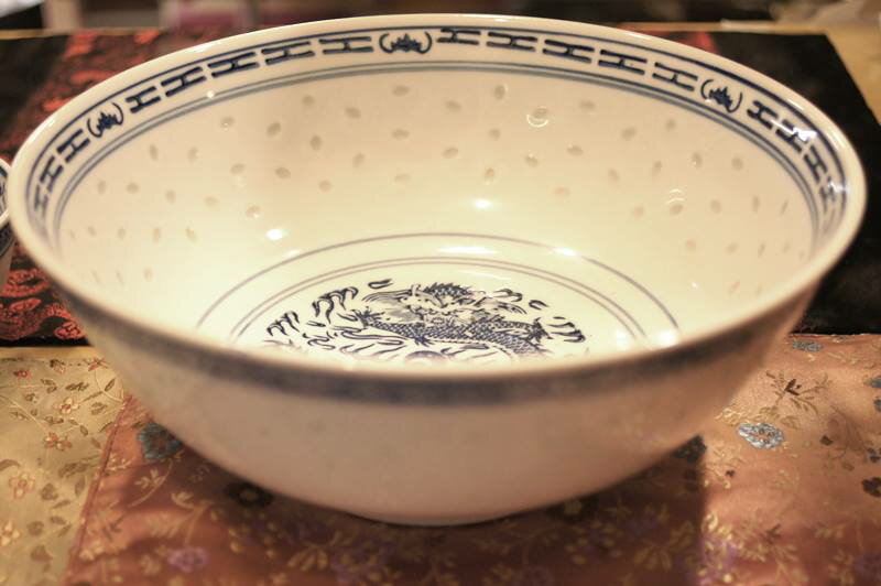 ホタル焼き 景徳鎮「青」 龍柄 九寸大碗 拉麺 どんぶり No.23151007
