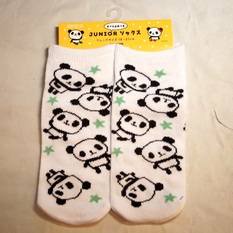 転がり パンダ ジュニア ソックス TJJ012-WH