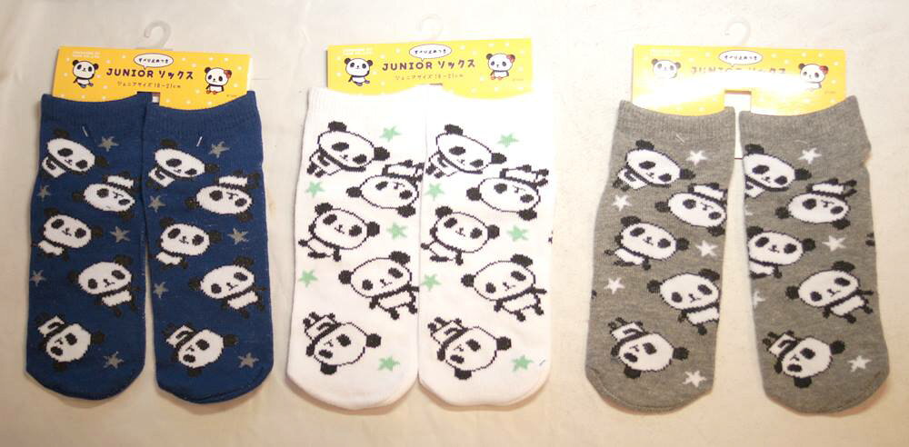 転がり パンダ ジュニア ソックス TJJ012-WH