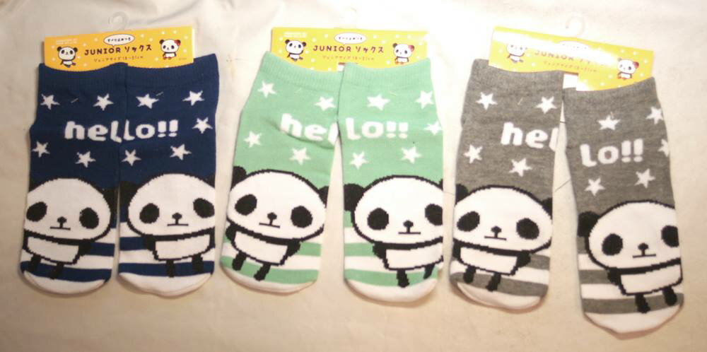 ハロー パンダ ジュニア ソックス TJJ004-GY