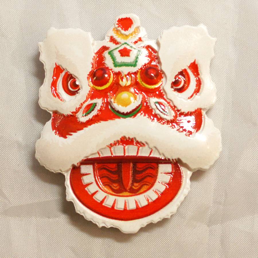 乐天商城 - ポリストーン製　獅子舞 獅子頭 マグネット1