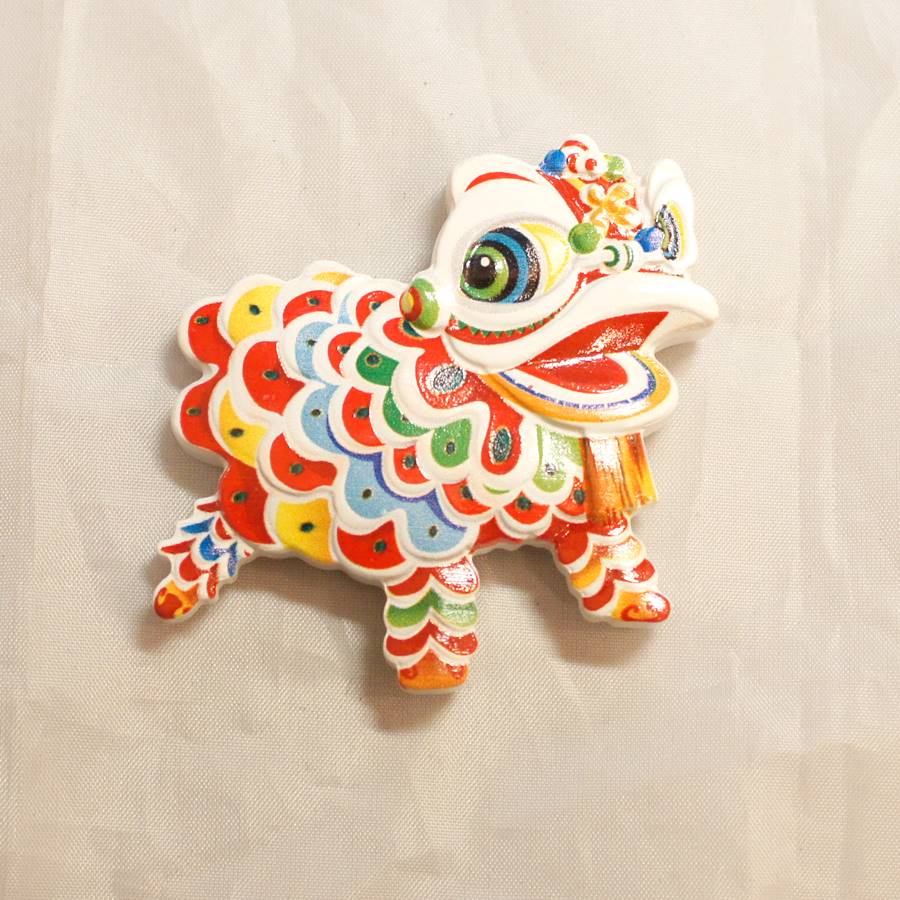 乐天商城 - ポリストーン製　獅子舞 獅子頭 マグネット5