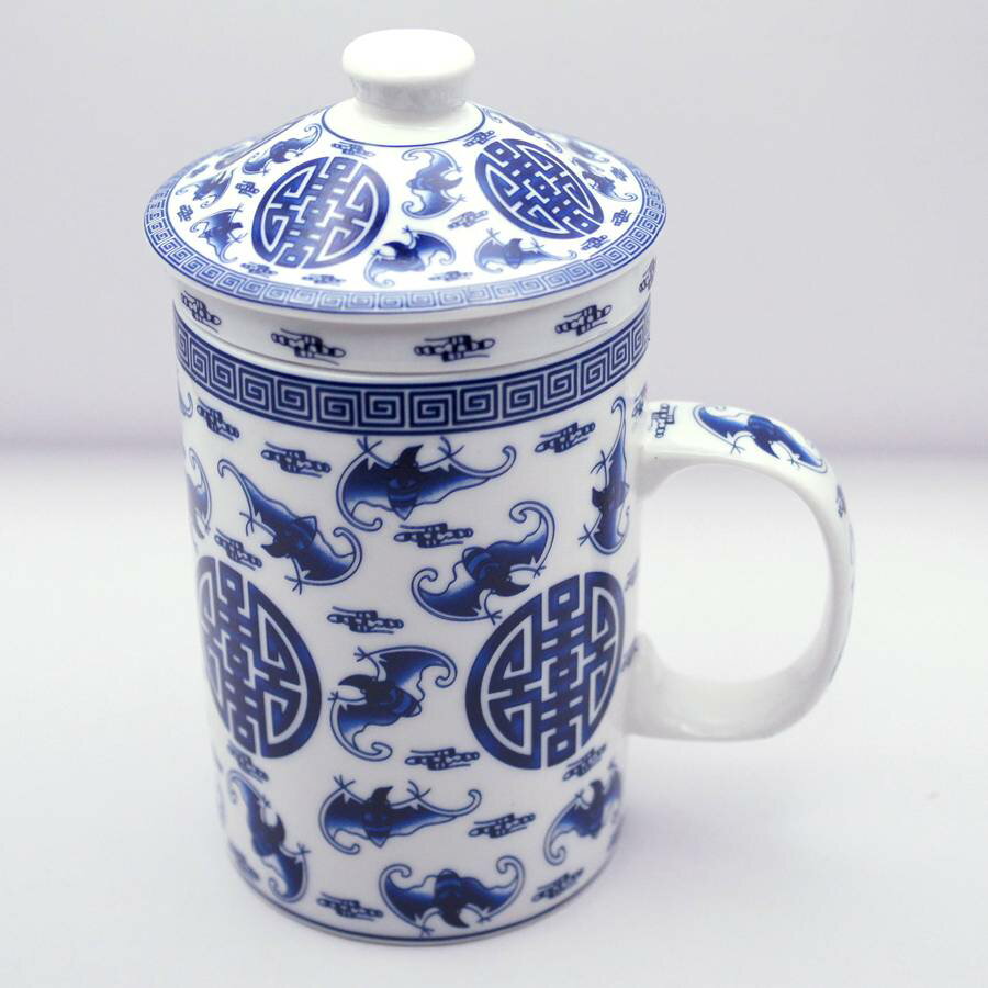 陶器製 茶漉し付きマグカップ 五福