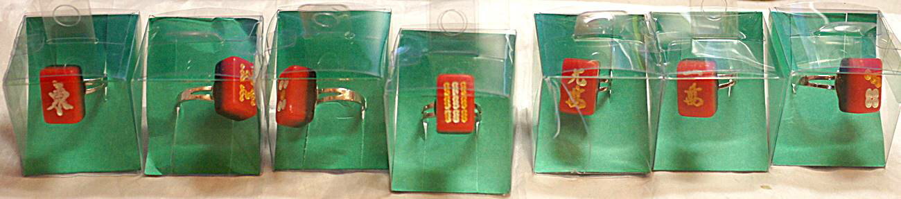 麻雀牌 リング 指輪 赤色牌 種類お任せ出荷