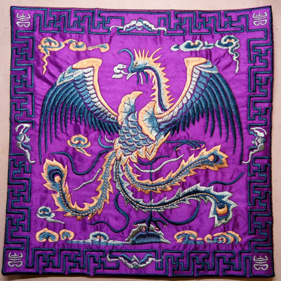 乐天商城 - 中華 刺繍 マット鳳凰 模様 新柄 色柄1