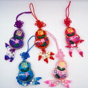 中国アクセサリー 吉祥刺繍根付 瓢箪 色お任せ2個セット