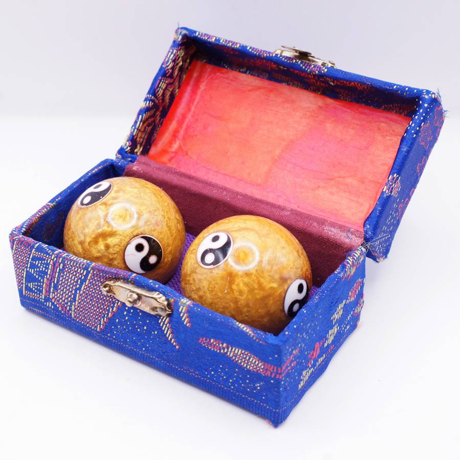 七宝健身球・六八卦柄　金色　直径40mm 288KC41