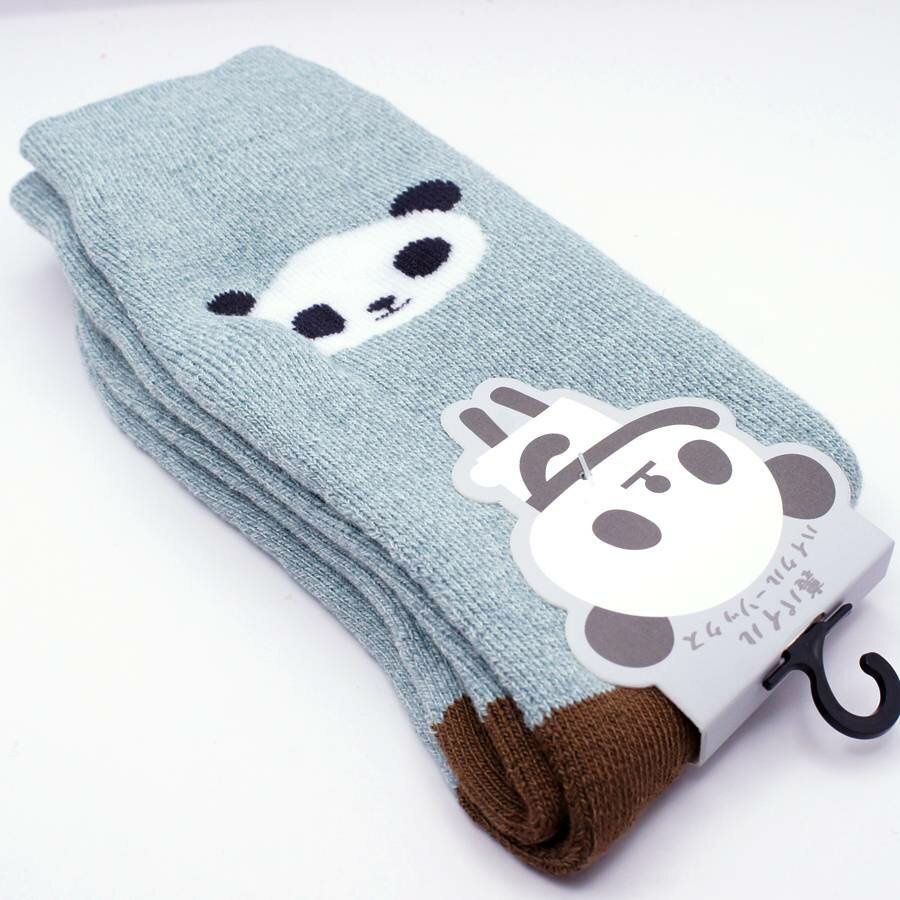 パンダ顔ドン 裏パイル ソックス レディース あったか靴下 23-25cm PPS015-BL