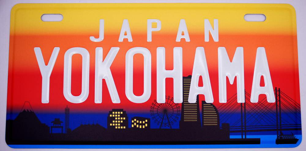 乐天商城 - 横浜ご当地 USAサインプレート JAPAN YOKOHAMA レインボーカラー
