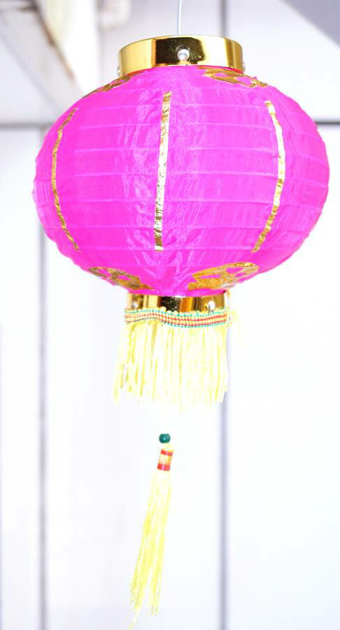 布紅提灯 桃色 ランタン 無地 8インチ 2個セット 216C0808