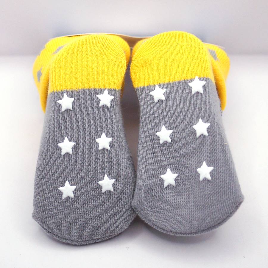 パンダ マスコット付き ベビー ソックス 車柄 【TBB014-GY】