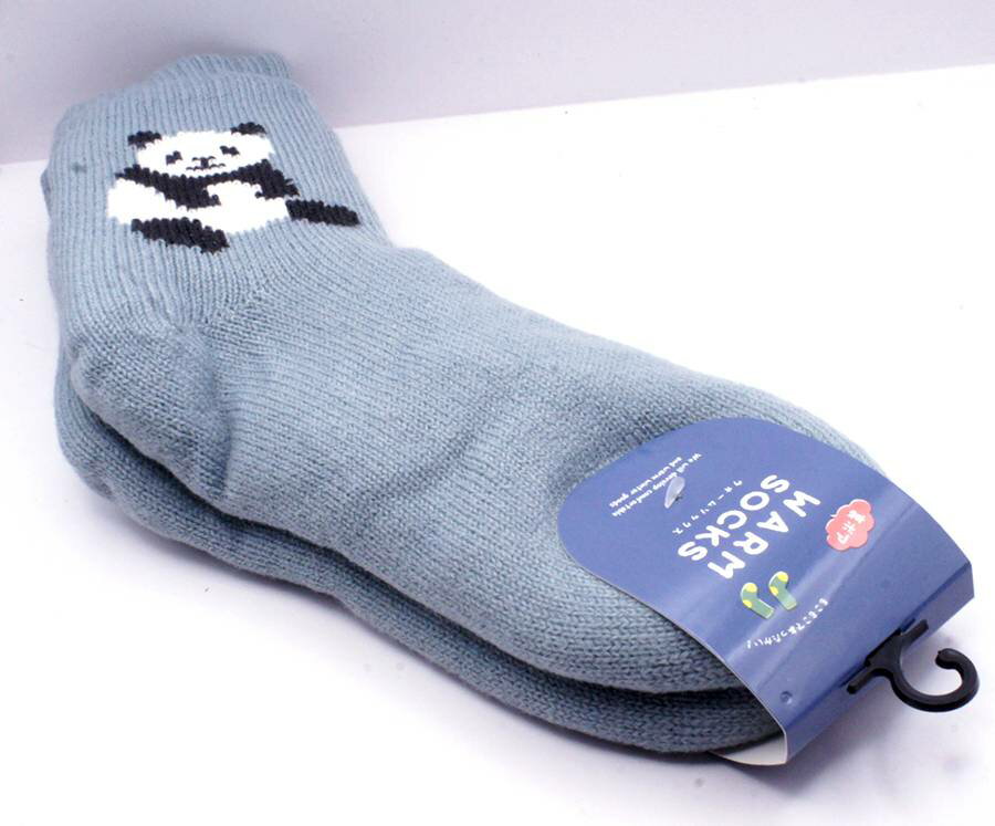 Five-Toed Socks - パンダ 裏ボア ルームソックス レディース あったか靴下 23-25cm WGS091-BL