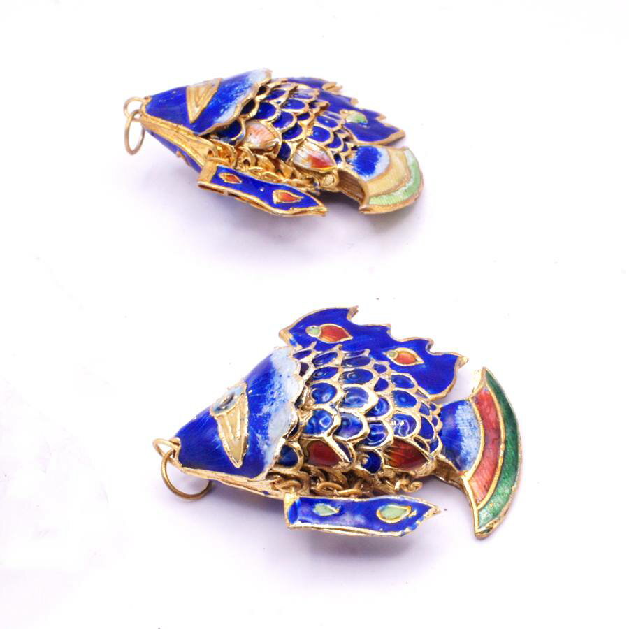 乐天商城 - 七宝 (景泰藍) 大 熱帯魚E アクセサリー TOPパーツ 1個