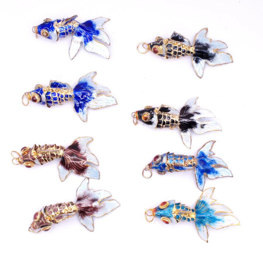 乐天商城 - 七宝 (景泰藍) 大 金魚F アクセサリー TOPパーツ 2個