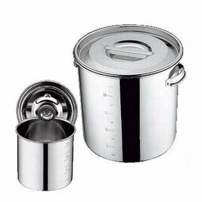 UK 18-8 キッチンポット 目盛付 33cm 手付 業務用/新品/送料無料