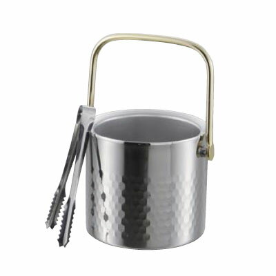 アロー 二重アイスペール ツチ目タイプ(トング付)18-8/業務用/新品/小物送料対象商品