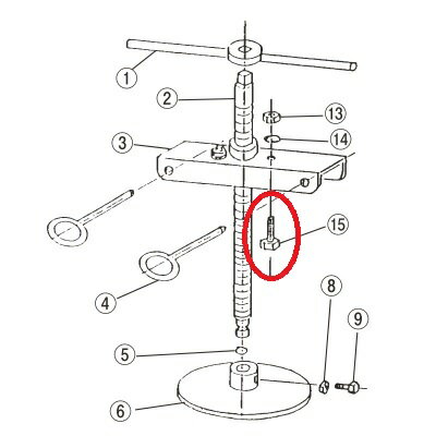 フードプロセッサー EBM 鉄 ギョーザ絞り器用 (15)ボルト(メネジ止め) EBM/業務用/新品/テンポス