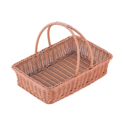 PPラタン ピクニックバスケット 大 ブラウン PB-456-BR 幅450×奥行300×高さ100(mm)/業務用/新品/小物送料対象商品