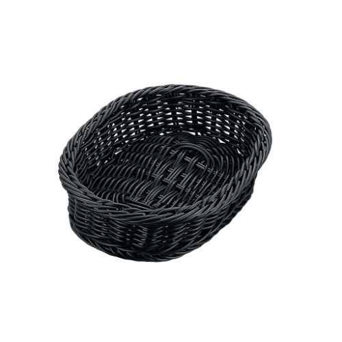 PPラタン 小判型フードバスケット 40型 ブラック VB-942-BK 幅400×奥行300×高さ100(mm)/業務用/新品/小物送料対象商品