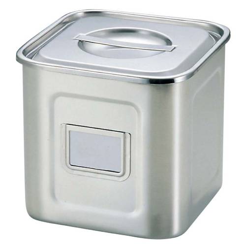 UK 18-8 角型 キッチンポット 名札付 15cm 手無/業務用/新品 /テンポス