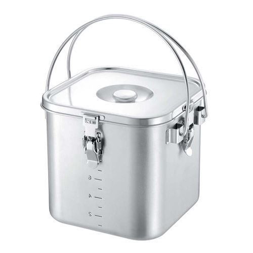 給食缶 角 IH対応 19-0 角型給食缶(目盛付)24cm 業務用/新品/送料無料