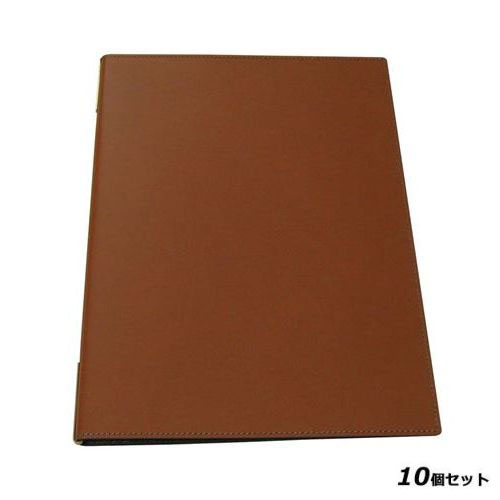 【10セット】シンビ 皮製メニューブック KM－201－P 金茶 /業務用/新品/送料無料