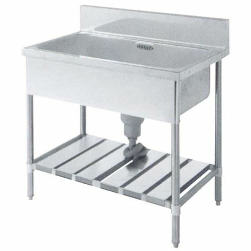 U1S－454 パイプ脚 1槽シンク 排水ホース付 バックガード有/業務用/新品/送料無料