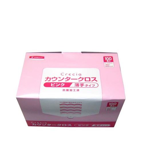 商业用品服务 - クレシア 抗菌カウンタークロス 薄手(100枚入)ピンク 65422/業務用/新品/小物送料対象商品
