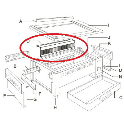 EBM 遠赤串焼器 640型用 レッドフィン EBM 640型/業務用/新品