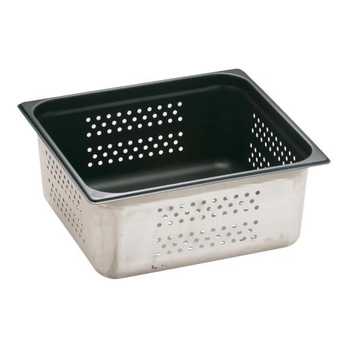 18-8ノンスティックガストロノーム穴明パン 2/3 150mm823.6PFS/業務用/新品/小物送料対象商品