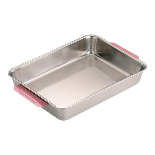 18-8 カラーハンドル角バット 10枚取 ピンク/業務用/新品/小物送料対象商品