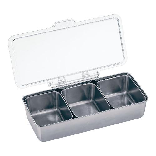 UK ステンレス調味料入バット PC蓋付 (中子セット)3ヶ入/業務用/新品/小物送料対象商品