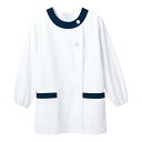 女性用調理衣長袖 1-091 白/紺 S/業務用/新品/小物送料対象商品