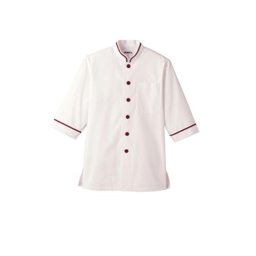 ショップコート D-1131 オフホワイト×ワイン LL/業務用/新品/小物送料対象商品