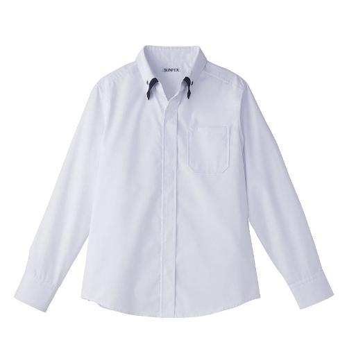 レイヤードBD衿長袖シャツ 4L ET-1311 WT×BK/業務用/新品/小物送料対象商品